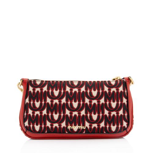 Miu Miu Monogram Jacquard Madras Crossbody