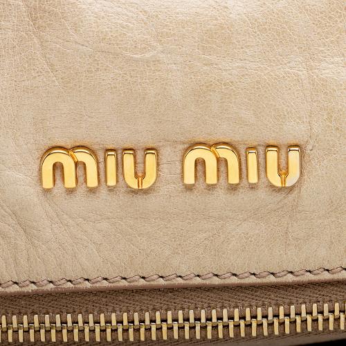 Miu Miu Vitello Lux Large Bow Satchel - FINAL SALE