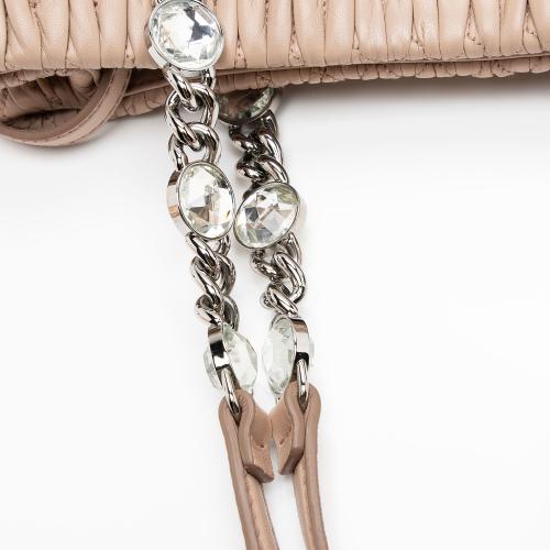 Miu Miu Matelasse Nappa Leather Crystal Tote