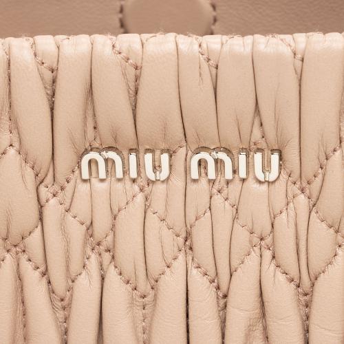 Miu Miu Matelasse Nappa Leather Crystal Tote