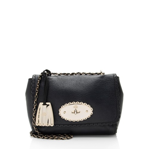 Mulberry Leather Scallop Trimmed Lily Shoulder Bag