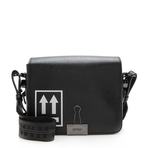 Off-White Leather Binder Clip Crossbody