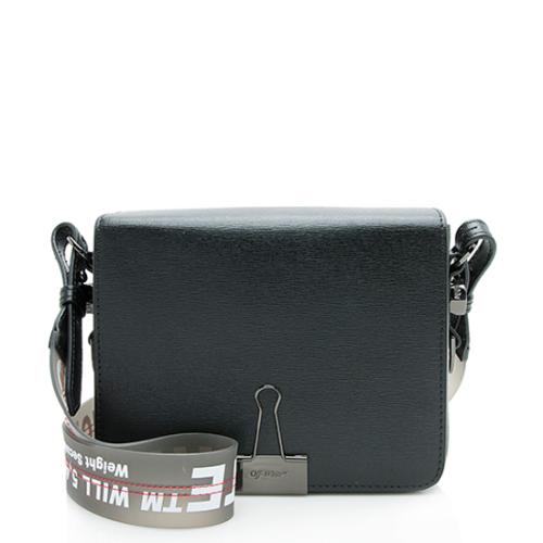 Off-White Leather Binder Clip Shoulder Bag