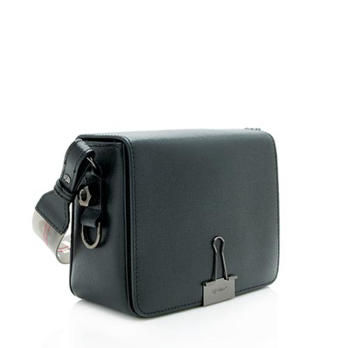 Off-White Leather Binder Clip Shoulder Bag