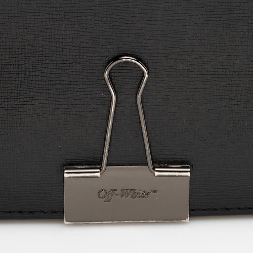 Off-White Leather Binder Clip Shoulder Bag