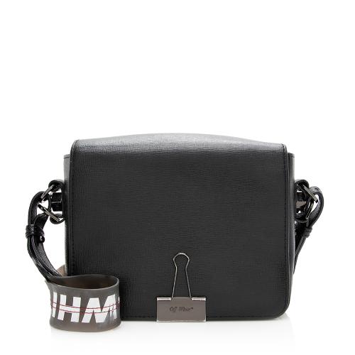 Off-White Leather Binder Clip Shoulder Bag