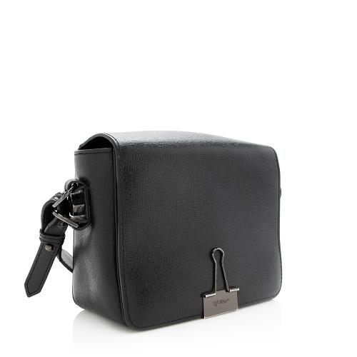 Off-White Leather Binder Clip Shoulder Bag