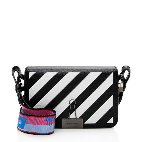 Off-White Leather Diag Mini Flap Bag