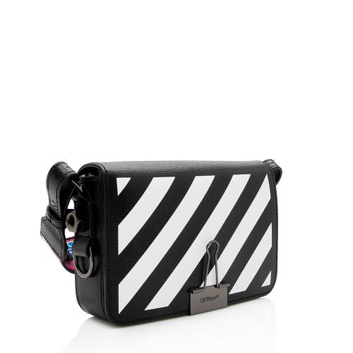 Off-White Leather Diag Mini Flap Bag