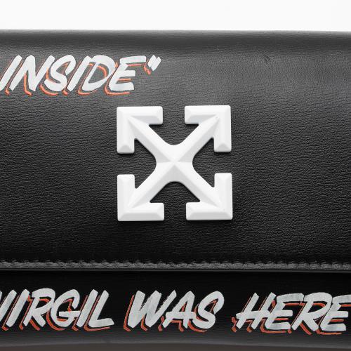 Off-White Leather Logo Jitney Wallet on Chain Bag