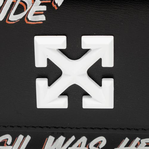 Off-White Leather Logo Jitney Wallet on Chain Bag