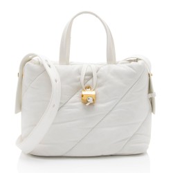 Off-White Leather Nailed Zipped Tote