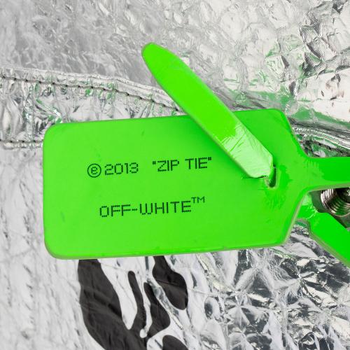 Off-White Metallic Leather Commercial Hand Off Tote