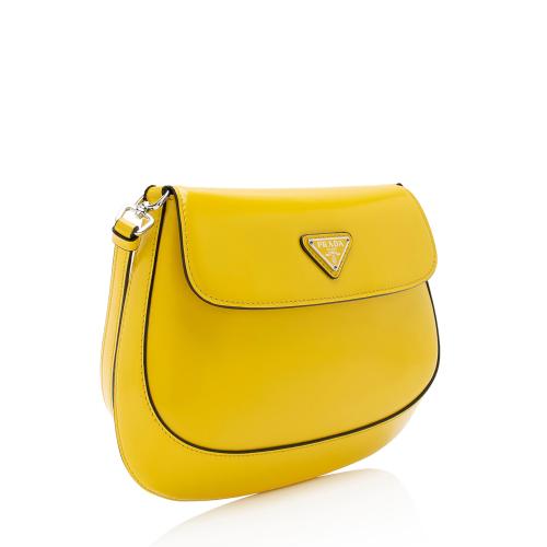 Prada Brushed Leather Cleo Flap Shoulder Bag