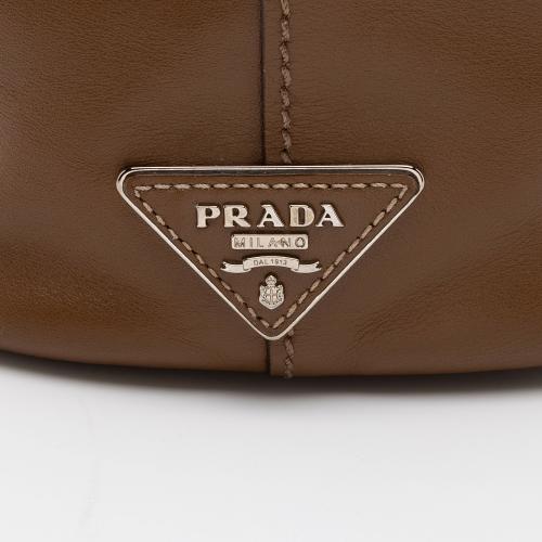 Prada Calfskin Drawstring Medium Bucket Bag