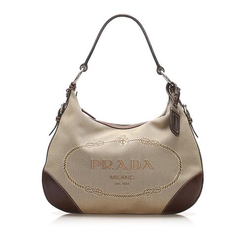 Prada Canapa Canvas Shoulder Bag