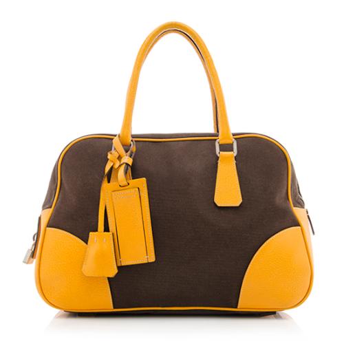 Prada Canapa Leather Satchel