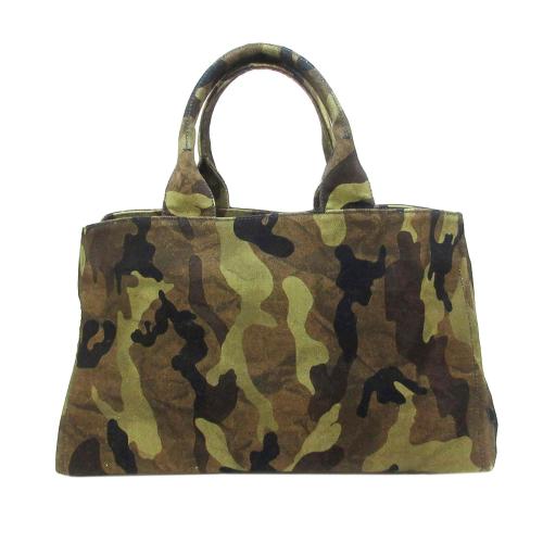 Prada Canapa Logo Camouflage Canvas Tote Bag