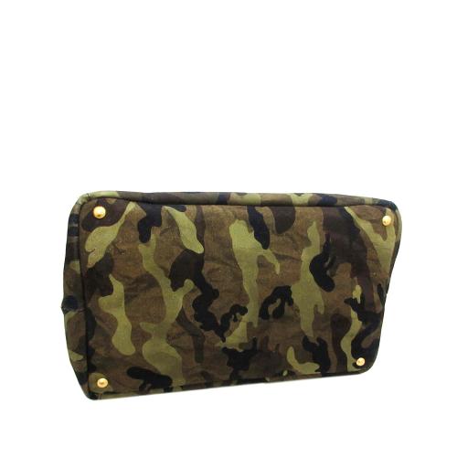 Prada Canapa Logo Camouflage Canvas Tote Bag