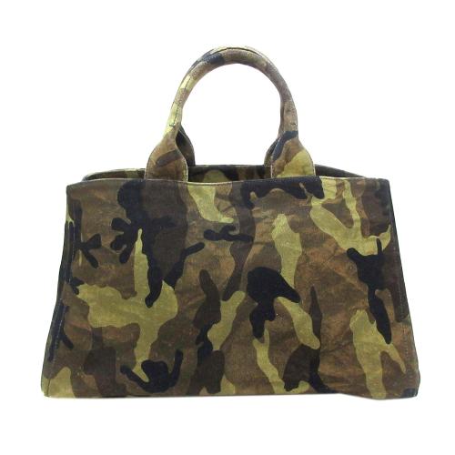 Prada Canapa Logo Camouflage Canvas Tote Bag