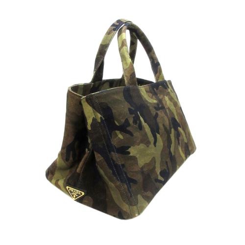 Prada Canapa Logo Camouflage Canvas Tote Bag