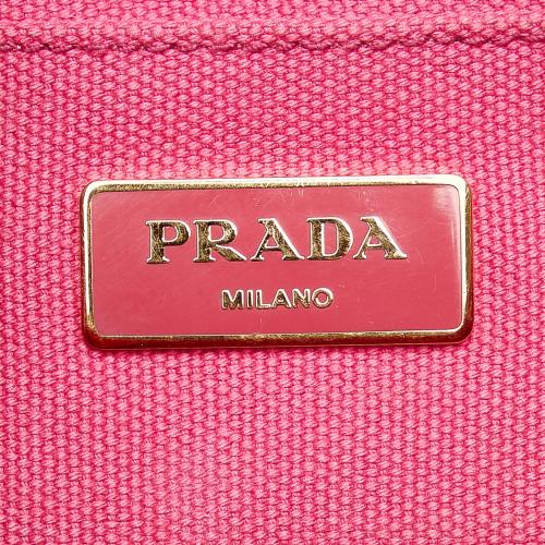 Prada Canapa Logo Canvas Satchel