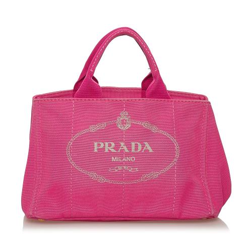 Prada Canapa Logo Canvas Satchel