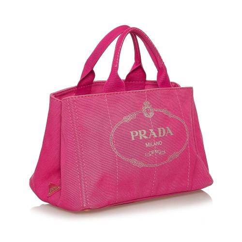 Prada Canapa Logo Canvas Satchel