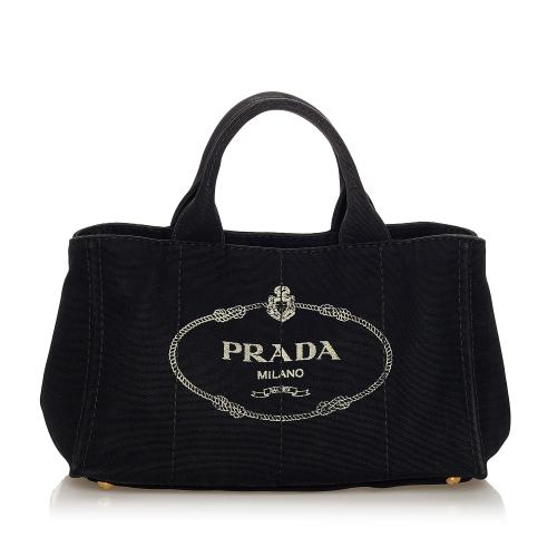 Prada Canapa Logo Canvas Satchel