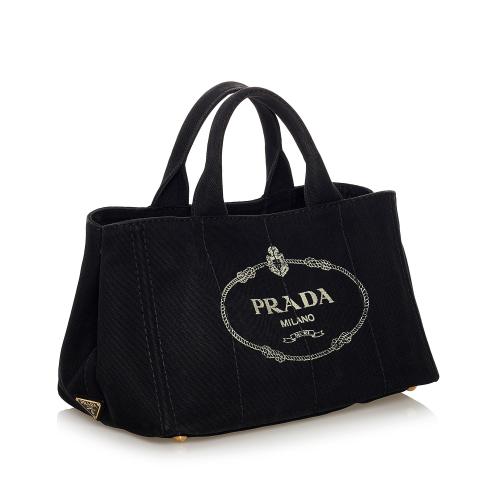 Prada Canapa Logo Canvas Satchel