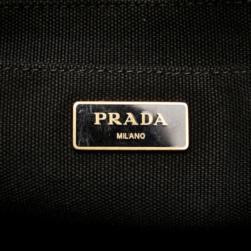 Prada Canapa Logo Canvas Satchel