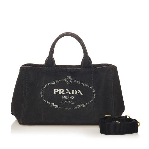 Prada Canapa Logo Canvas Satchel