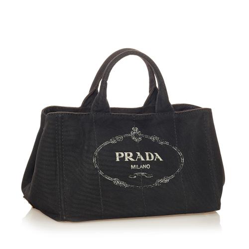 Prada Canapa Logo Canvas Satchel