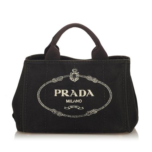 Prada Canapa Logo Canvas Tote Bag