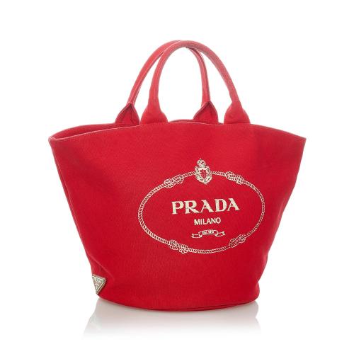 Prada Canapa Logo Canvas Tote Bag