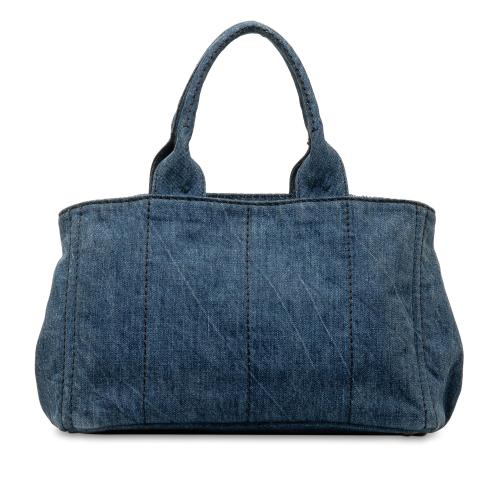 Prada Canapa Logo Denim Satchel