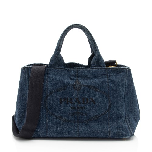 Prada Canapa Logo Shopping Tote