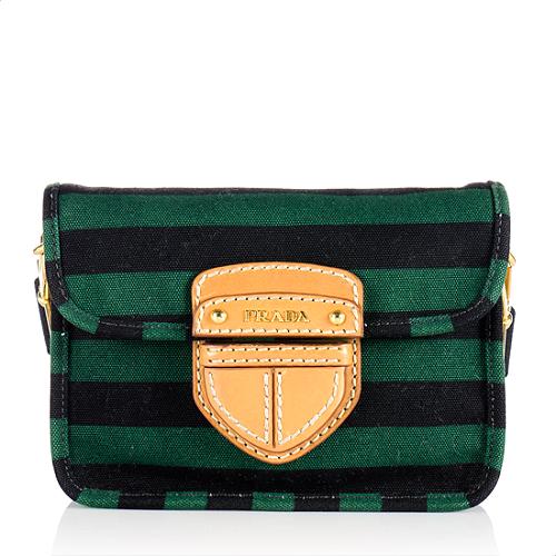 Prada Canapa Stripe Shoulder Bag