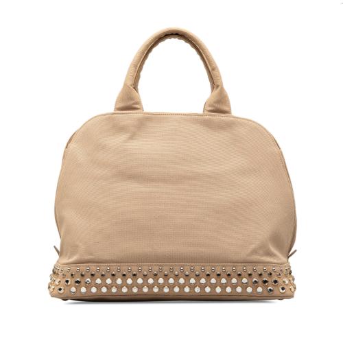 Prada Canapa Studded Dome Shopping Tote