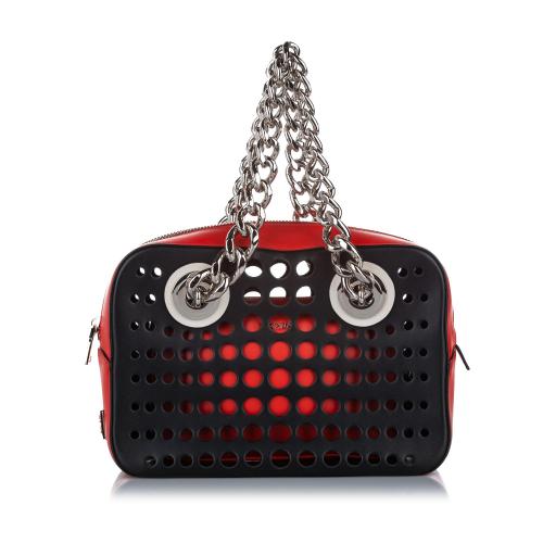 Prada City Fori Perforated Handbag