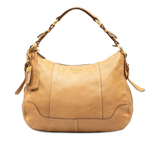 Prada Deerskin Leather Shoulder Bag