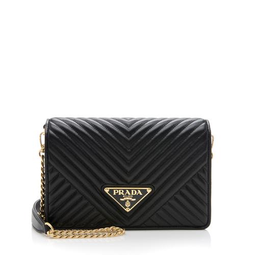 Prada Chevron Calfskin Diagramme Crossbody