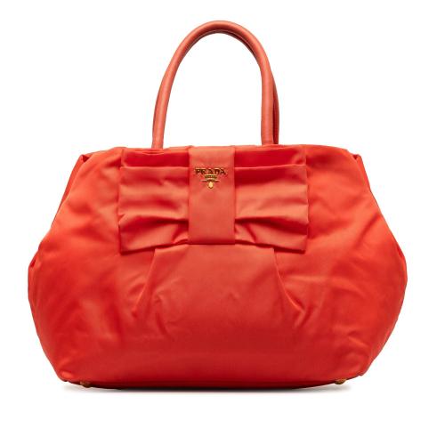 Prada Fiocco Bow Tessuto Tote