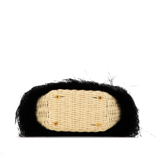 Prada Fringed Raffia Satchel