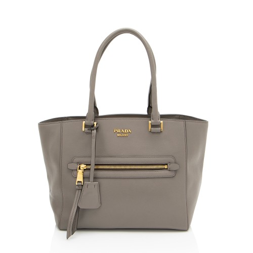 Prada Glace Calf Twin Pocket Tote