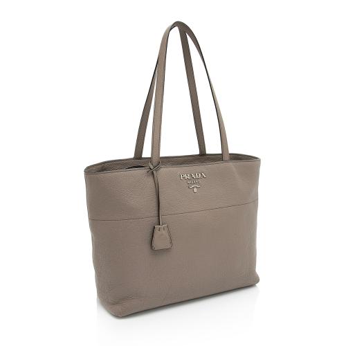 Prada Grained Leather Shopping Tote