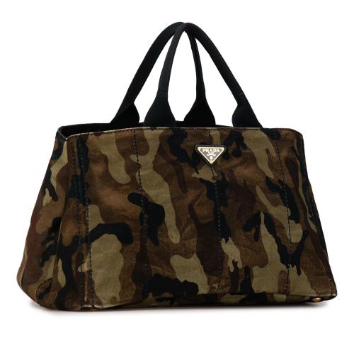 Prada Large Camouflage Stampata Canapa Tote