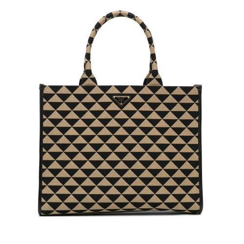 Prada Large Triangolo Jacquard Symbole Tote