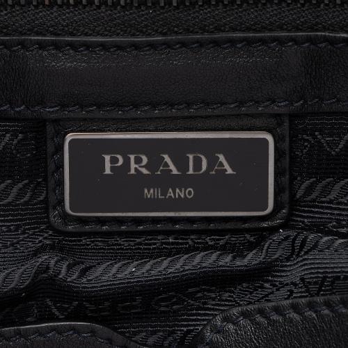 Prada Leather Double Buckle Flap Messenger Bag