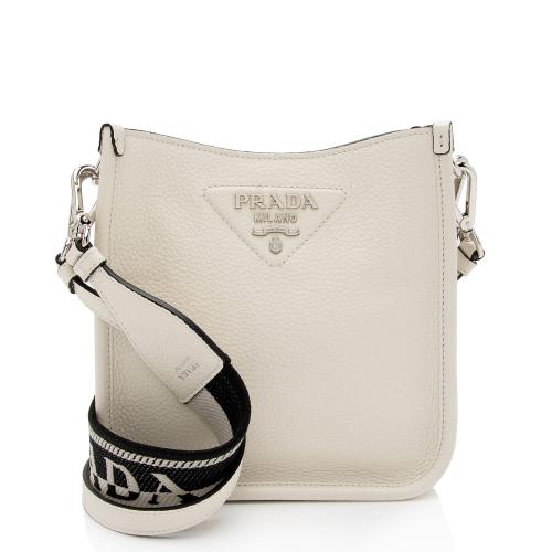 Prada Leather Logo Mini Soft Hobo